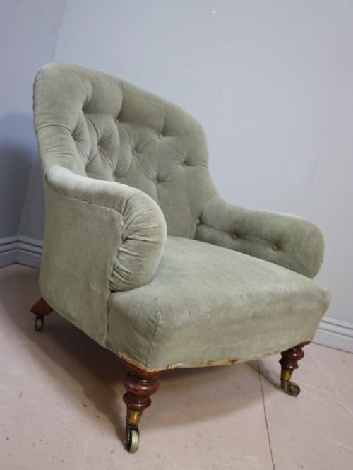 English Antique Victorian Upholstered Armchair