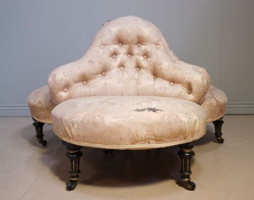Rare Antique Coversation Seat. Splits Up.