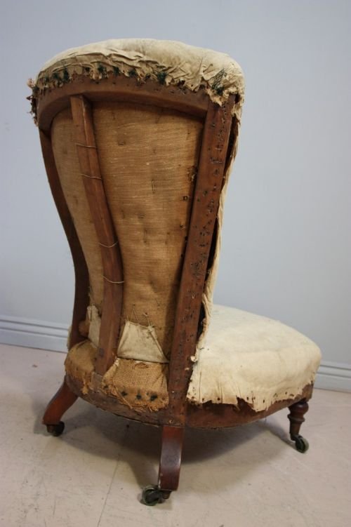 Unusual Shaped Victorian Antique Side Chair.
