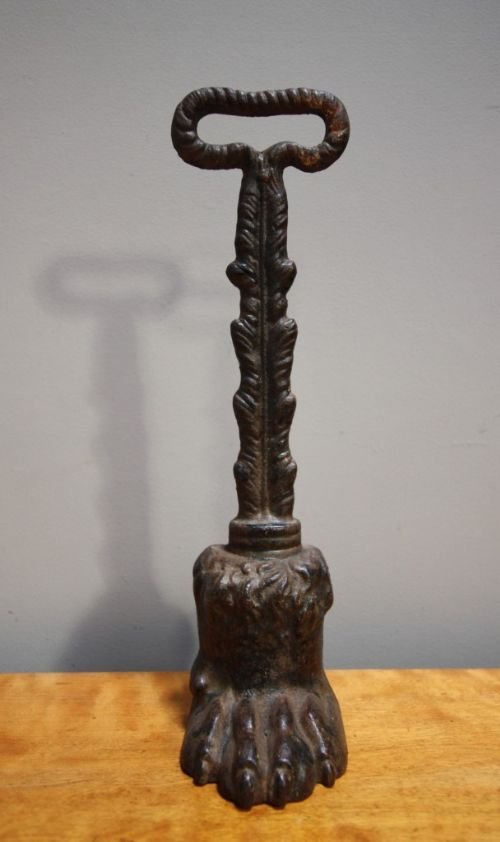 Regency Antique Cast Iron 'Hairy Paw' Doorstop.