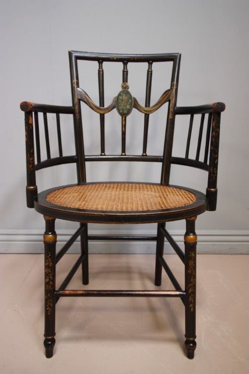 Original Regency Antique Painted Armchair.