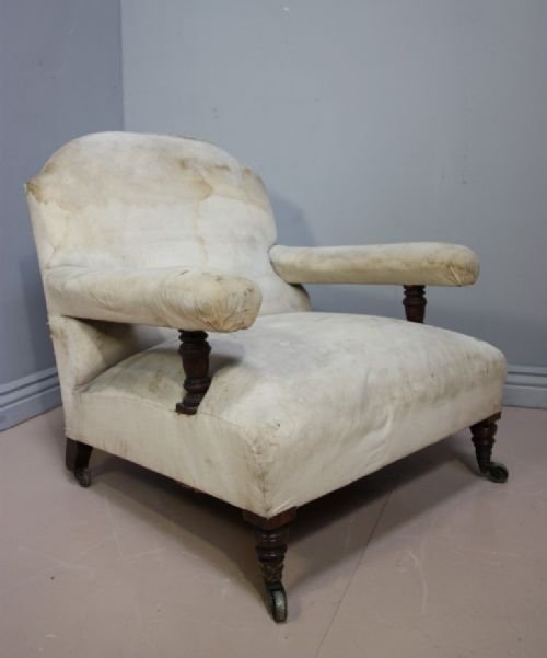 Original Victorian Antique Howard Armchair.