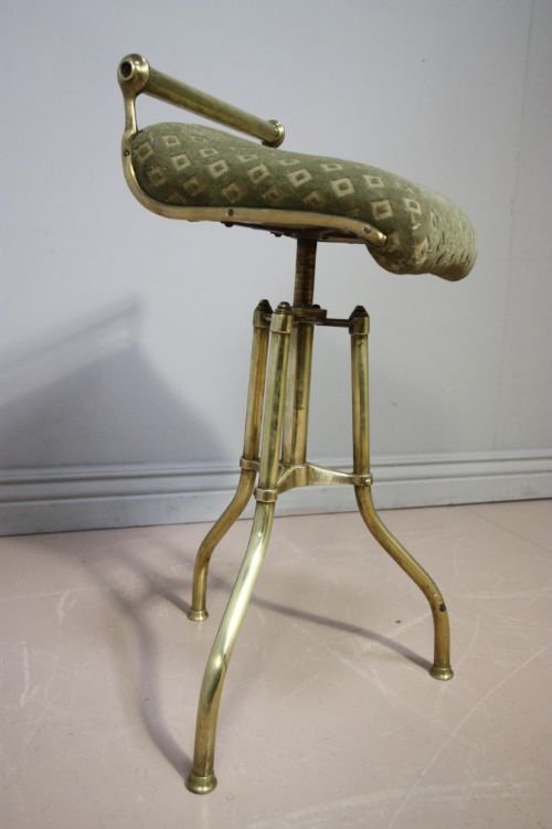 Victorian Antique Brass Piano Stool 'Hares Patent'