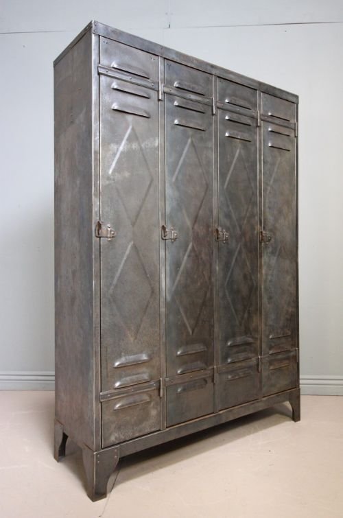 fig 1. Antique Steel Industrial Lockers.