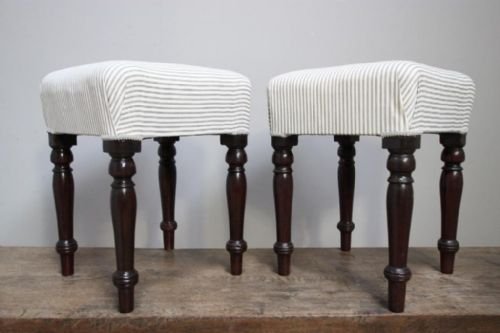 Rare Pair of Regency Antique Footstools