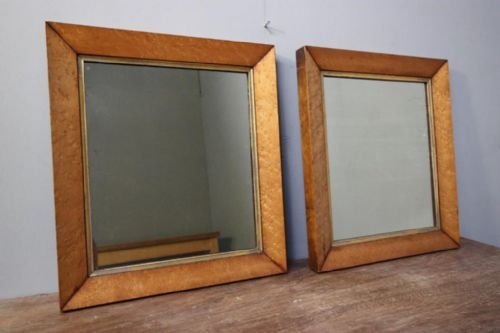 Pair of Regency Antique Maple Wood Mirrors.