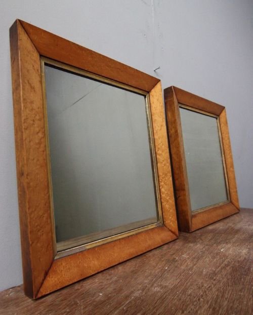 fig 1. Pair of Regency Antique Maple Wood Mirrors.