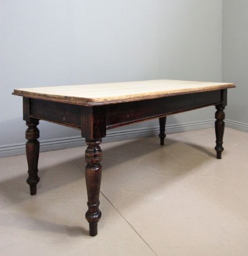 Victorian Antique Pine Kitchen/dining Table.