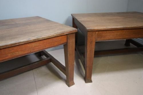 Pair of Antique Oak Library/dining Tables