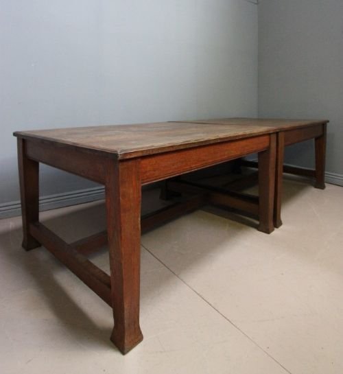 fig 1. Pair of Antique Oak Library/Dining Tables