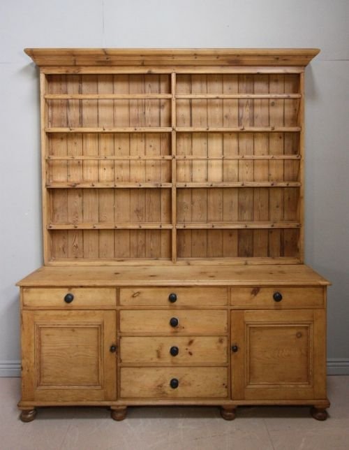 Superb Large Victorian Antique Pine Dresser.