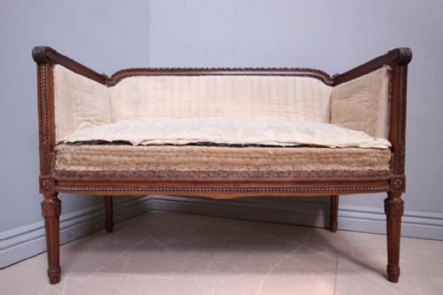Antique Carved Walnut Sofa for Re-upholstery