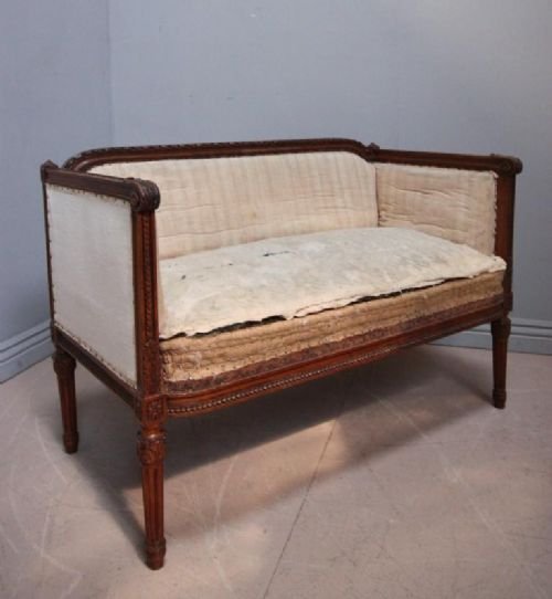 fig 1. Antique Carved Walnut Sofa for Re-upholstery