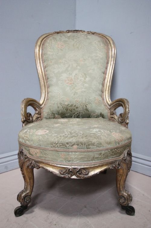 fig 1. Antique Victorian Gilt Side Chair