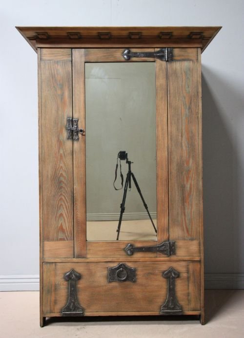 Rare Antique Oak Wardrobe by Heals.