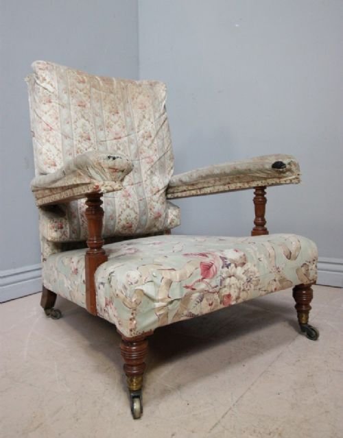 Rare Antique Open Armchair by Howard & Sons