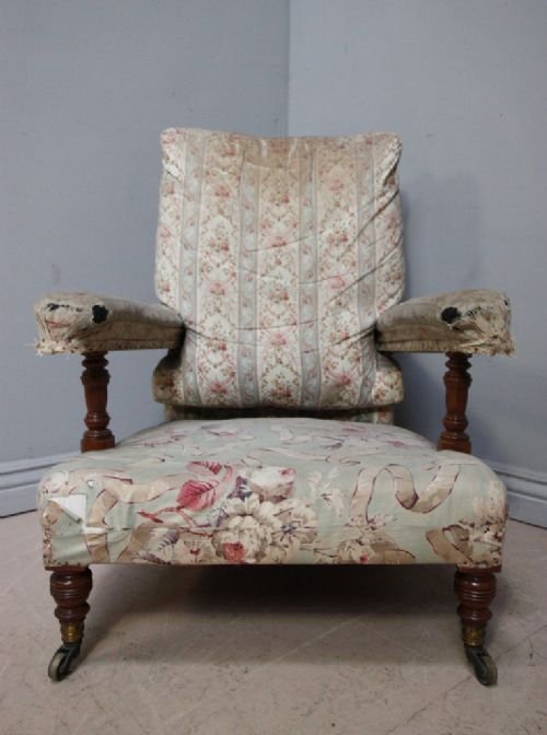 fig 1. Rare Antique Open Armchair by Howard & Sons