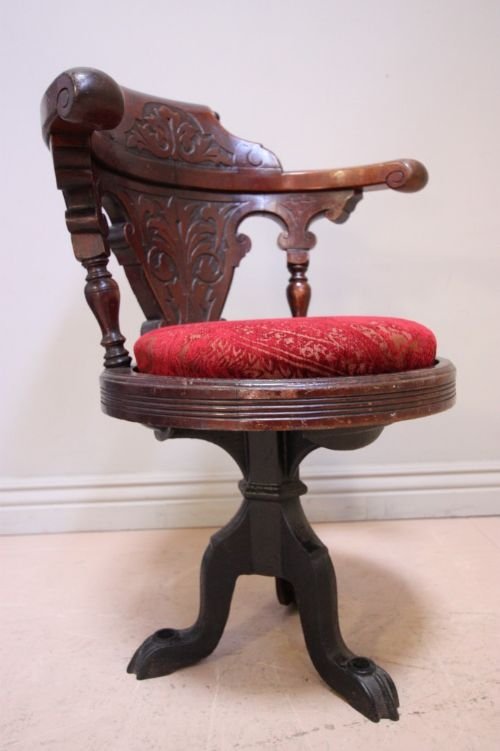 fig 1. Antique Victorian Mahogany Ship's Chair