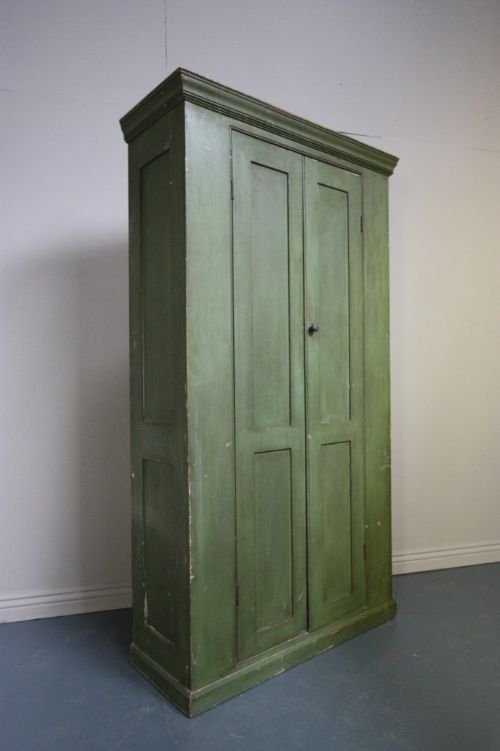 Original Painted Pine Antique Two Door Cupboard.
