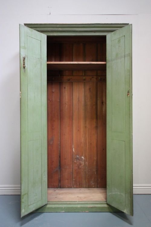 fig 2. Original Painted Pine Antique Two Door Cupboard.