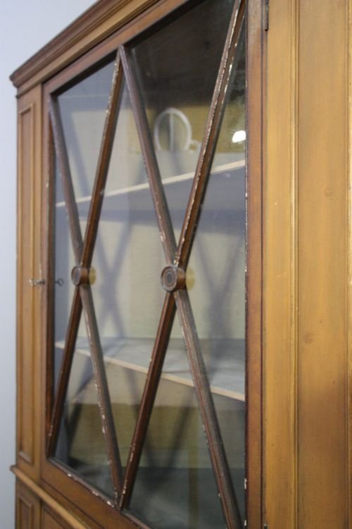 fig 1. Regency Antique Painted Pine Tall Corner Cupboard