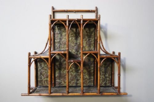 Victorian Antique Bamboo Wall Shelving.