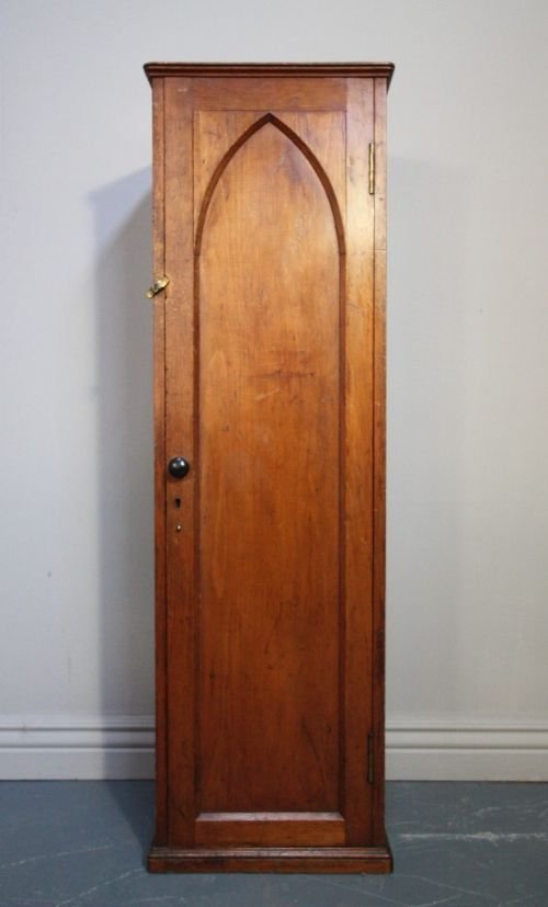 Antique Victorian Gothic Pine Cupboard