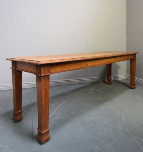 Large Antique Oak Dining Table.