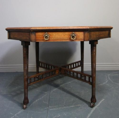 Antique Oak Centre/library Table. Circa: 1879.