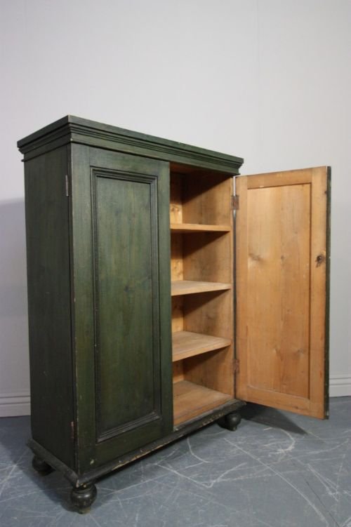 fig 1. Original Painted Pine 19th C Antique Cupboard