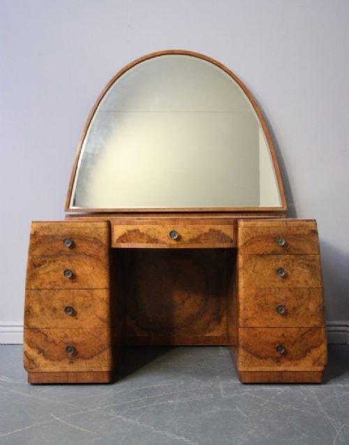 True Art Deco Burr Walnut Dressing Table