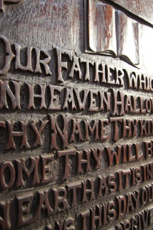 Antique Carved Oak 'Lords Prayer' Plaque
