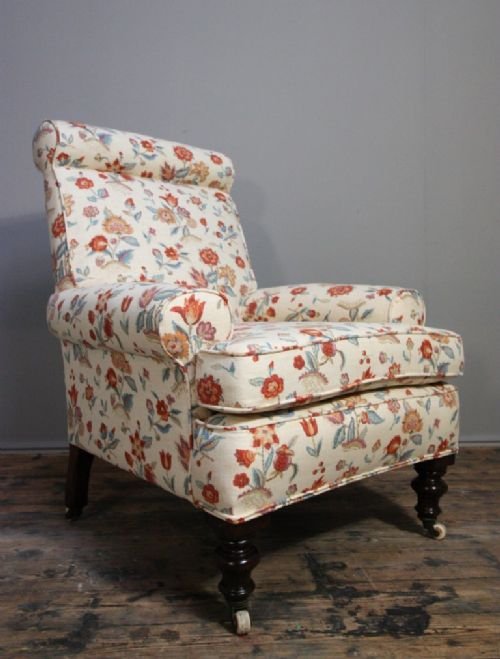 English Antique Upholstered Armchair