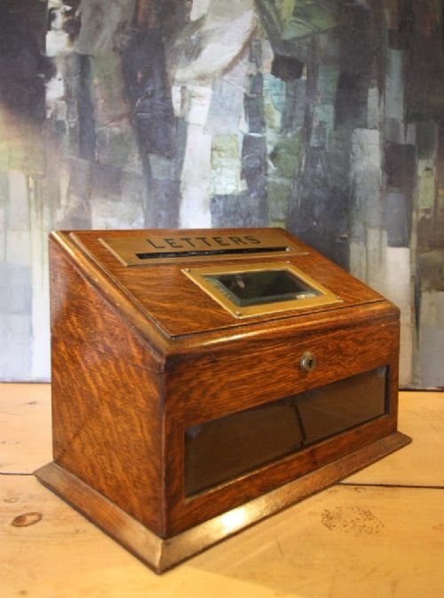 Antique Oak Hotel Letter Box by J.c. Vickery