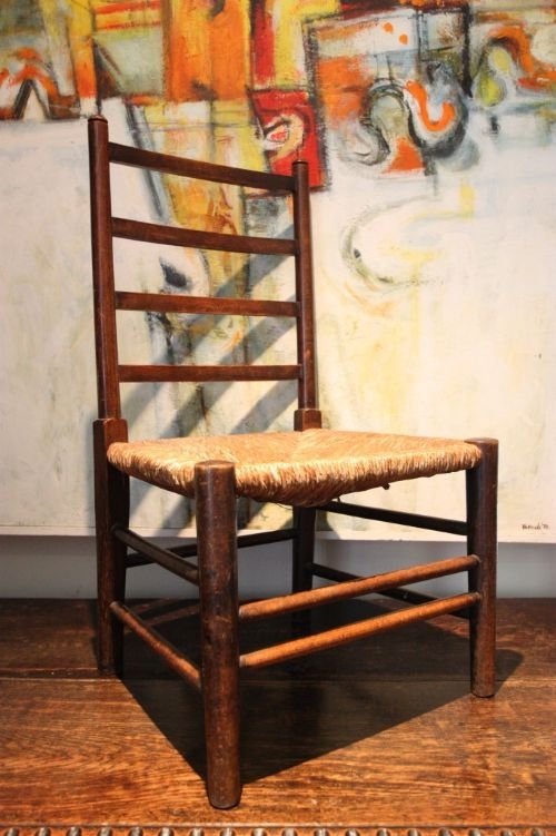Victorian Antique Childs Ladder Back Chair.