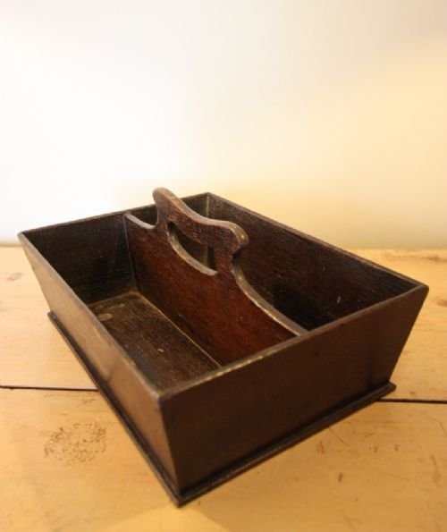 Georgian Antique Oak Cutlery Tray or Tidy