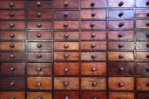 fig 1. Victorian Antique 54 Drawer Chemist Drug Run/Chest