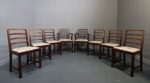 Set of Eight Heals Oak Dining Chairs.