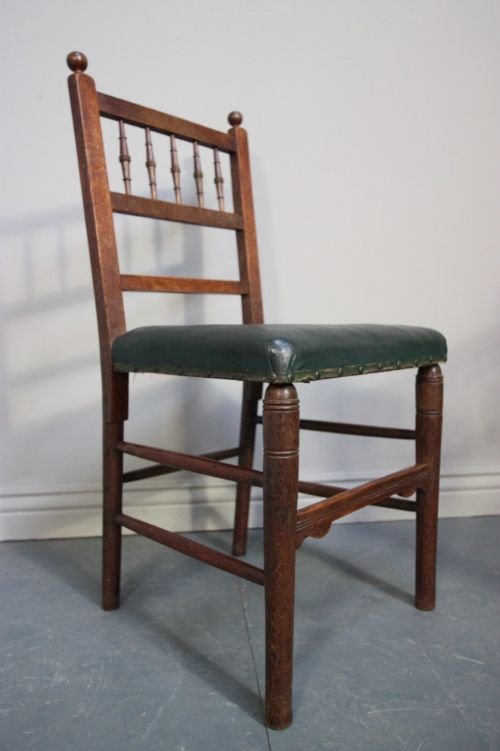 Set of Six Antique Oak Dining Chairs