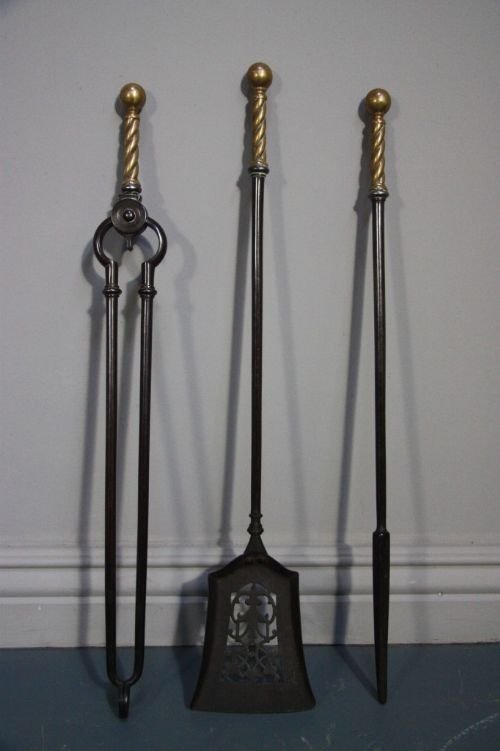 Super Set of Regency Antique Fire Irons.