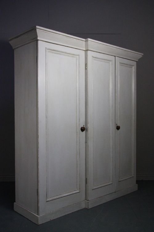 Regency Antique Painted Pine Press Cupboard/robe