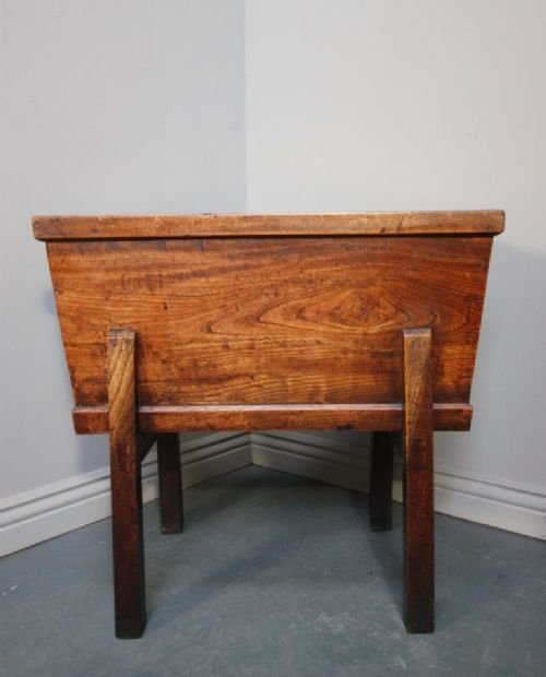 Early Georgian Antique Elm & Oak Dough Chest