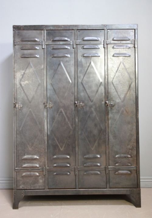 Antique Steel Industrial Lockers.