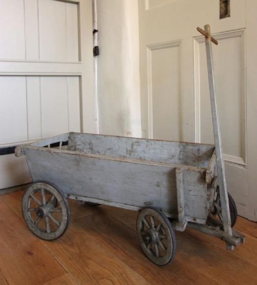 19th Century Antique Painted Pine Cart
