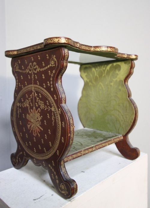 Antique Leather Bound Unusual Book Rack.
