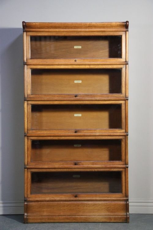 Antique Globe Wernicke Oak Stacking Bookcase