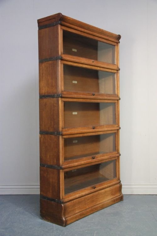 fig 1. Antique Globe Wernicke Oak Stacking Bookcase