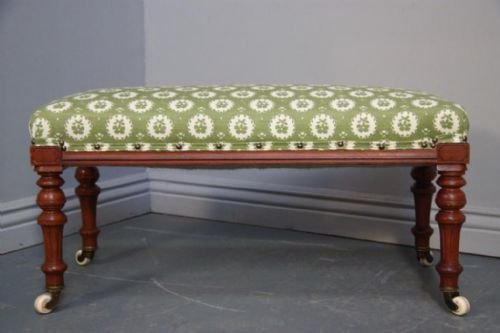Antique Walnut Upholstered Footstool/seat