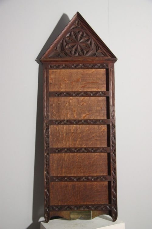 Antique Oak Hymn Notice Board.