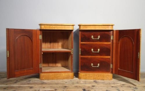 fig 1. Pair of Top Quality Antique Bedside Cabinets.